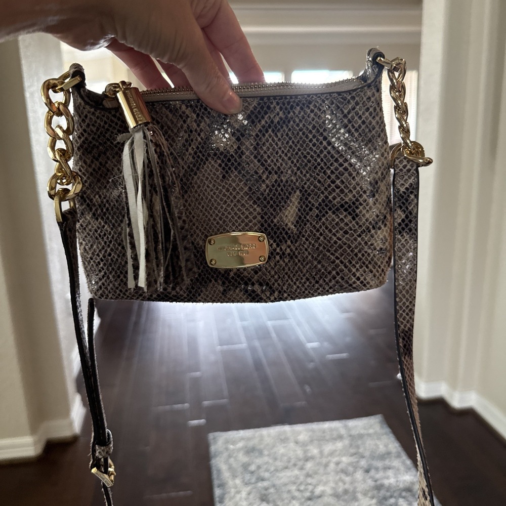 Michael Kors Python Snakeskin Embossed Leather Hand Bag